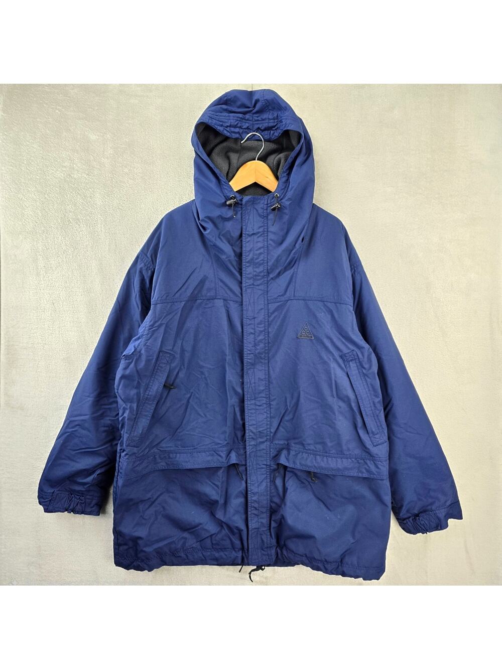 Vintage Nike ACG Parka Hooded Jacket Mens XL Blue 90s Gorpcore Outdoor *FLAWS*